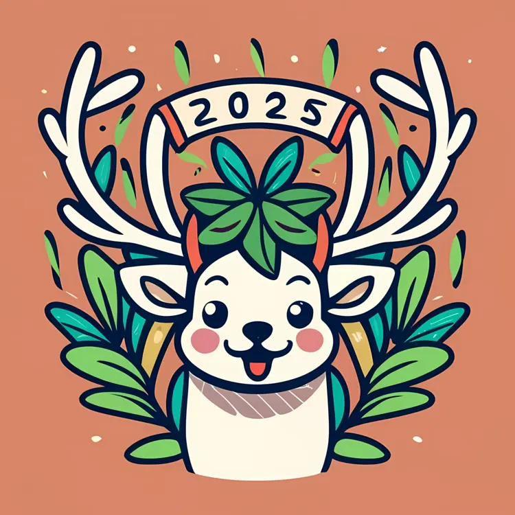 2025 with Happy Antlered Character