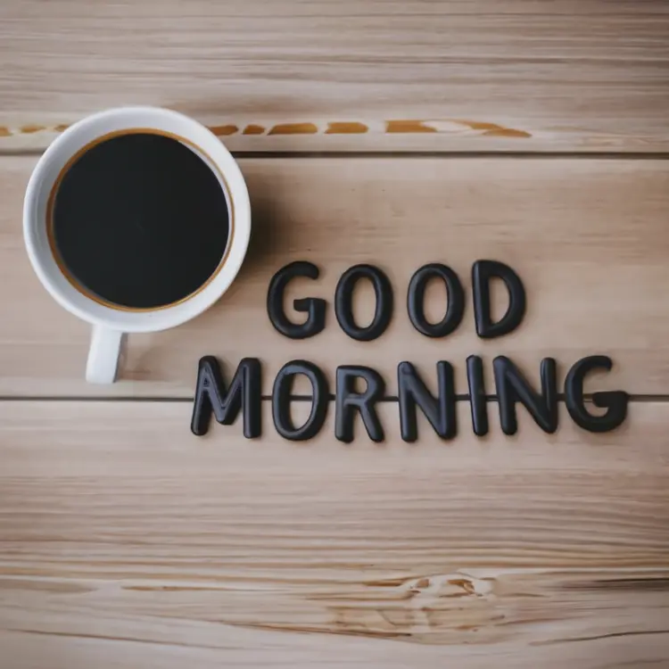 Good Morning Coffee on Wooden Table