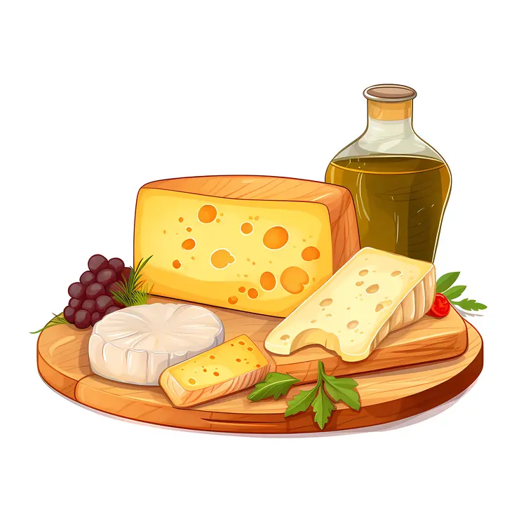 Cheese platter with wine