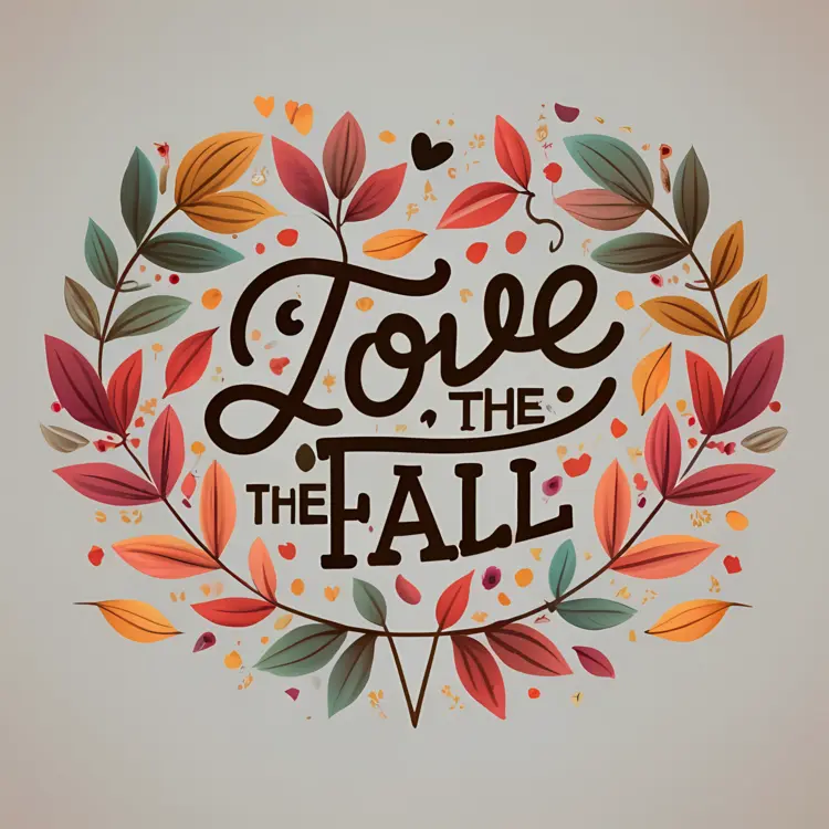 Love the Fall Typography with Vibrant Leaves