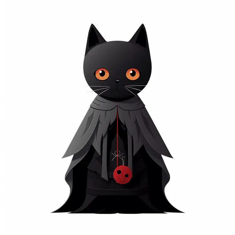 Black Cat in Halloween Costume