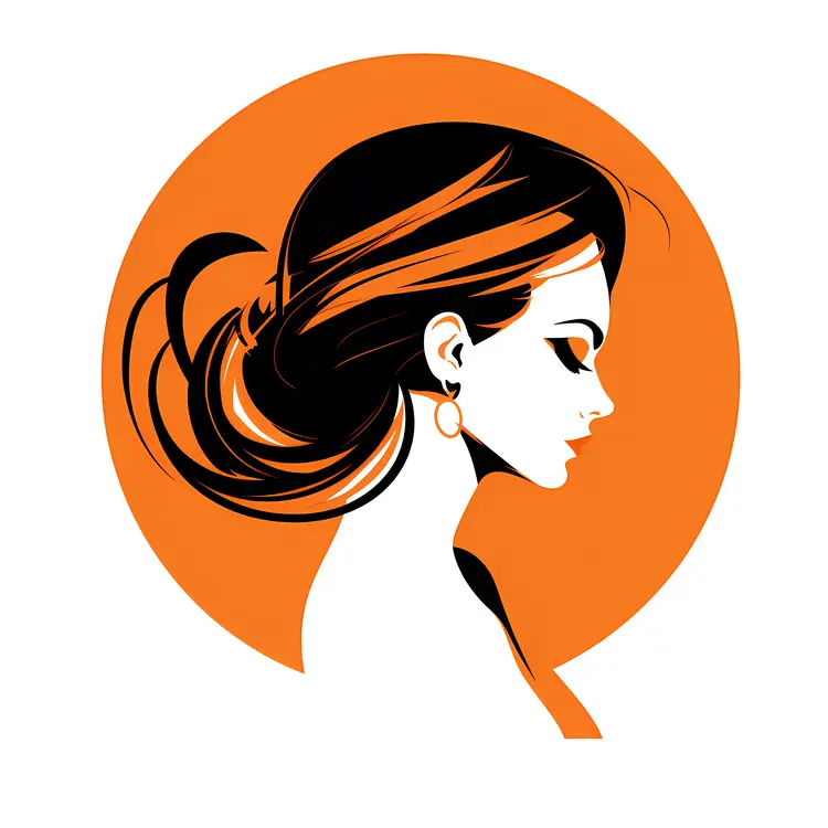 Elegant Woman Profile with Earrings