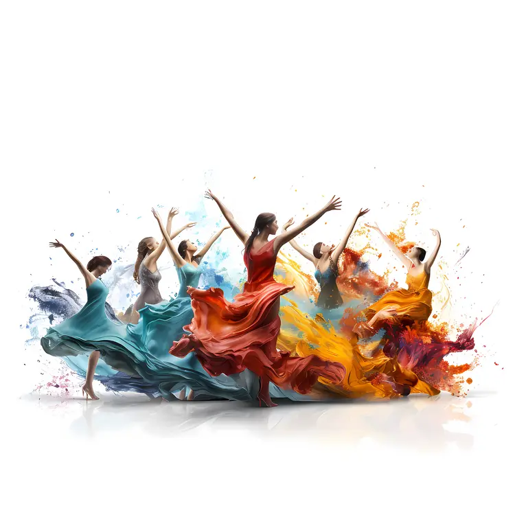 Colorful Dancers in Motion