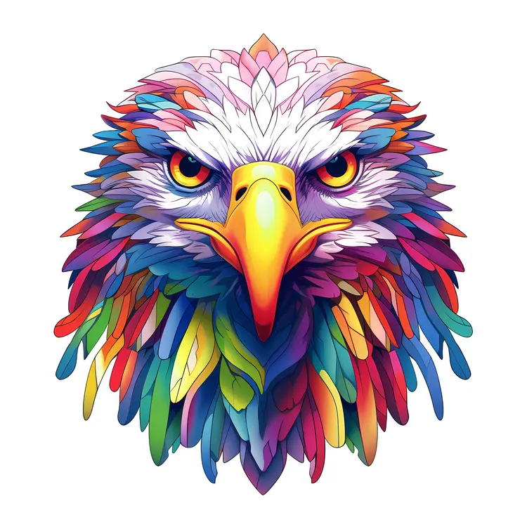 Colorful Eagle Head Illustration