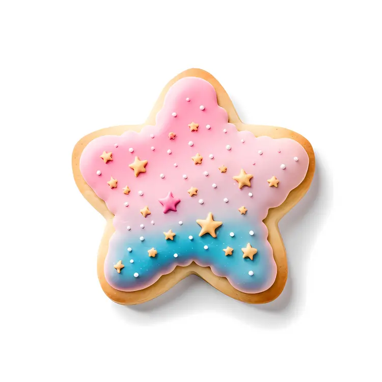Colorful Star-shaped Cookie with Sprinkles