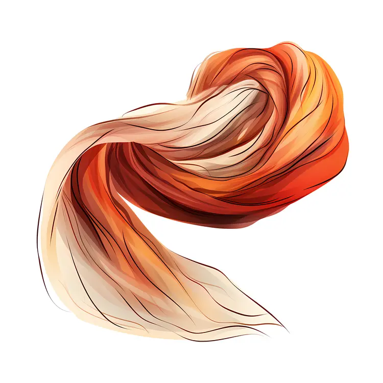 Elegant Orange Scarf Illustration