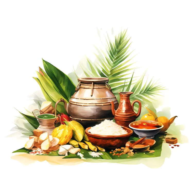 Traditional Cooking Ingredients and Pot