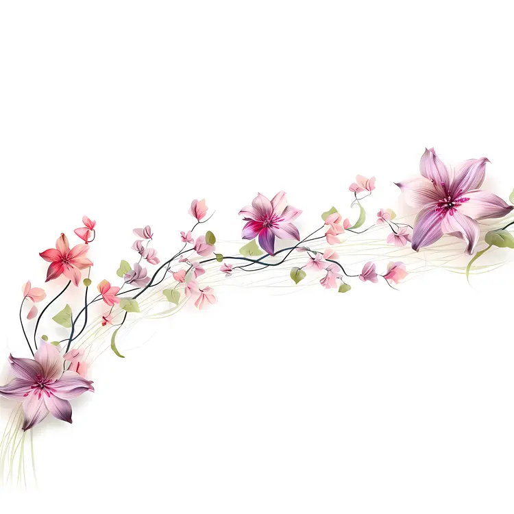 Pink and Purple Flowers in Artistic Design