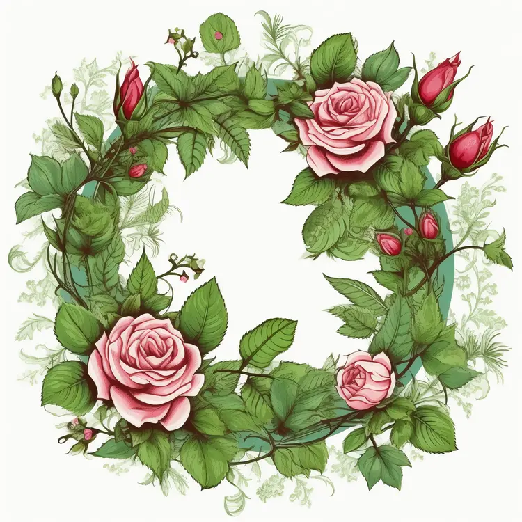 Beautiful Rose Wreath with Pink Flowers
Beautiful Rose Wreath with Pink Flowers