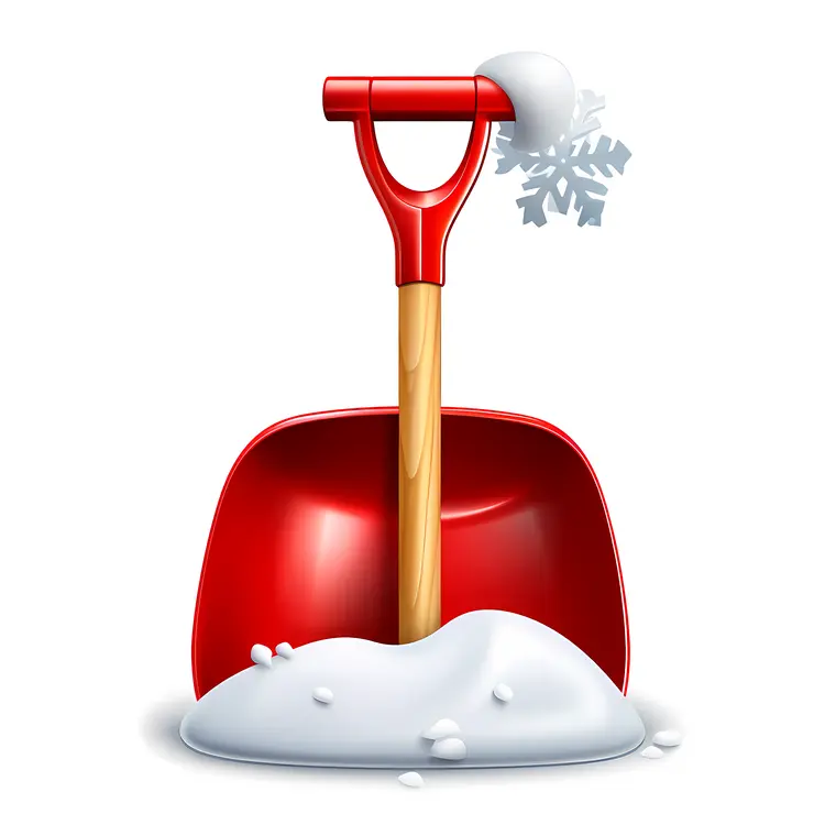 Red Snow Shovel with Snowflake