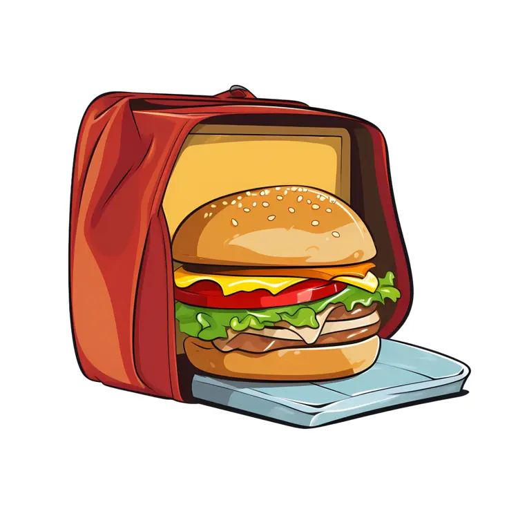 Tasty Burger in a Red Lunchbox
