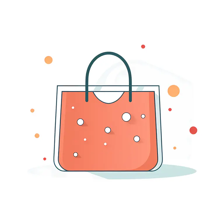 Orange Shopping Bag with Polka Dots