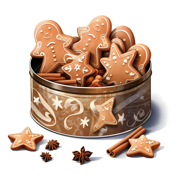Gingerbread Cookies in Decorative Tin