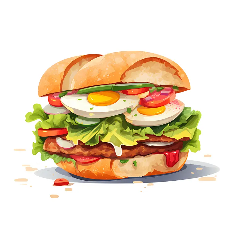 Delicious Burger with Fresh Ingredients