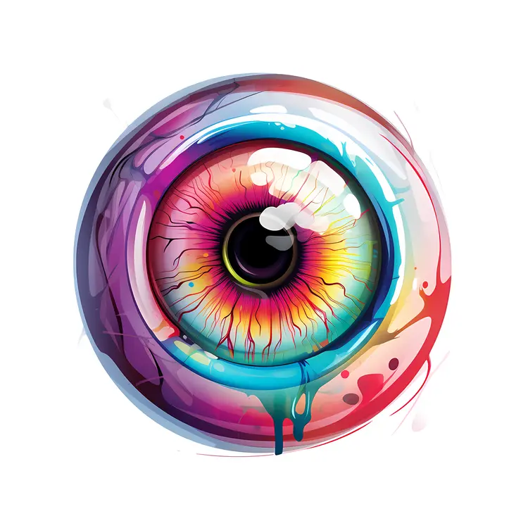 Colorful Dripping Eye Illustration