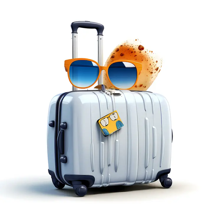 Modern Suitcase Ready for Vacation