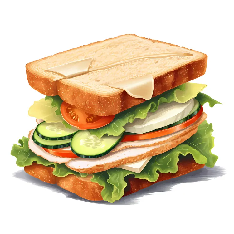 Yummy Sandwich with Fresh Veggies