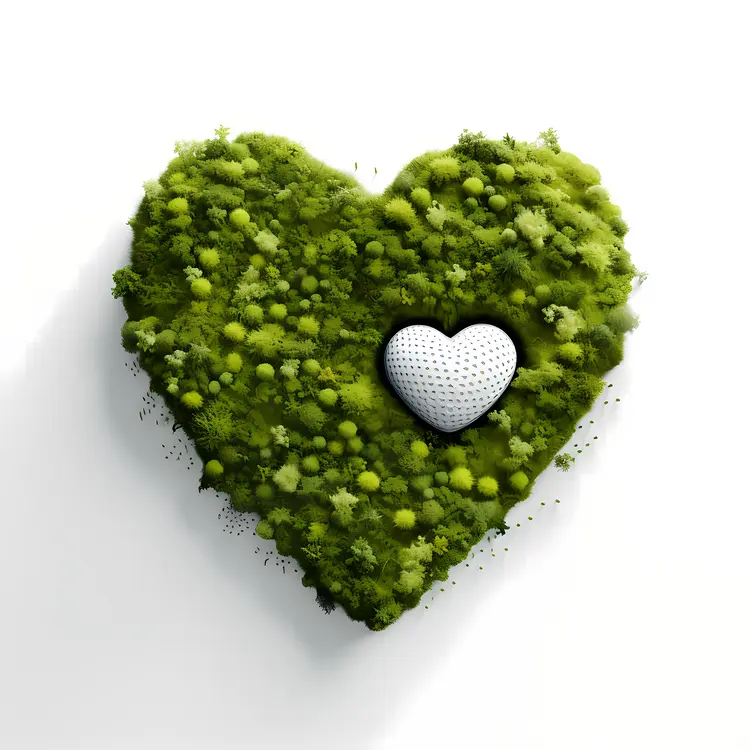 Heart Shaped Greenery with Golf Ball