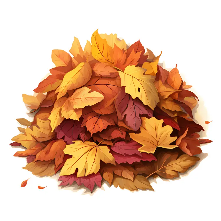 Colorful Autumn Leaves Pile