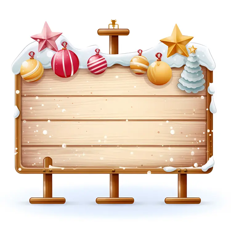 Christmas Wooden Sign with Decorations