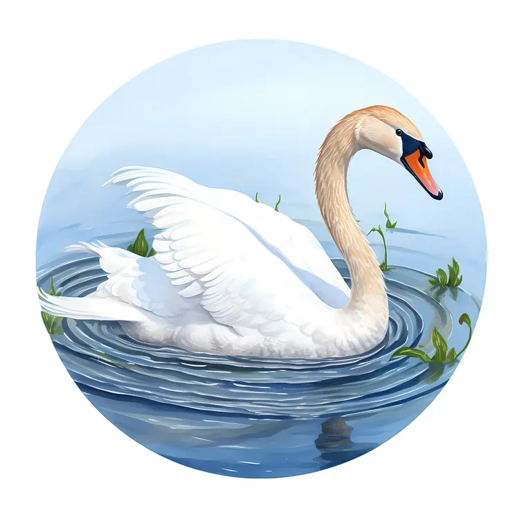 Swan Swimming in Water