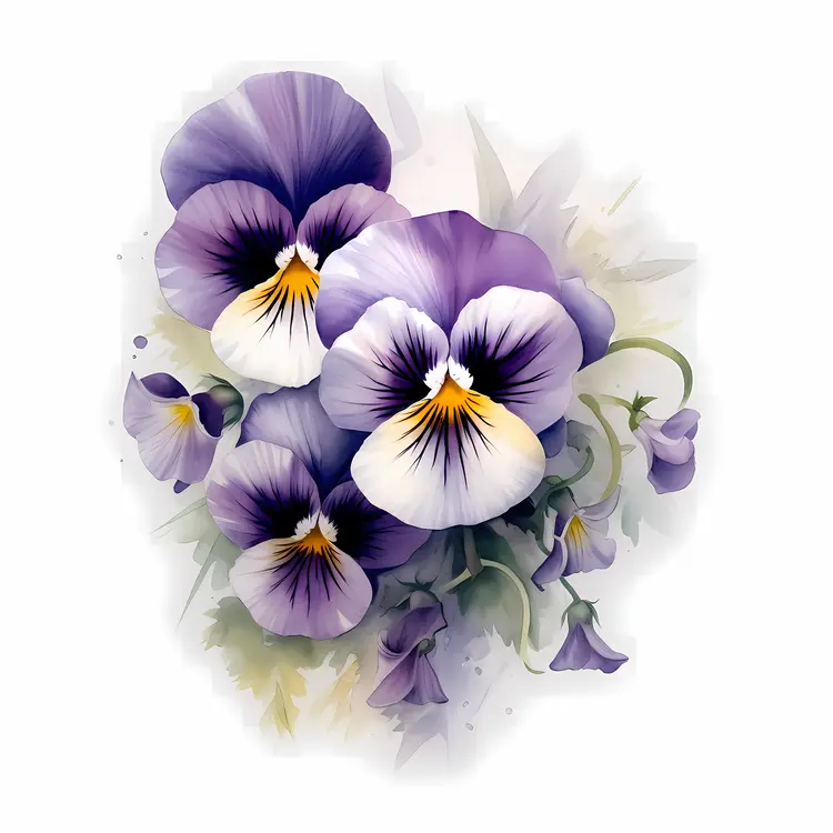 Beautiful Purple Pansy Flowers