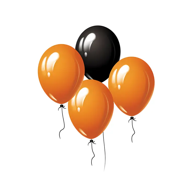 Simple Orange and Black Balloons