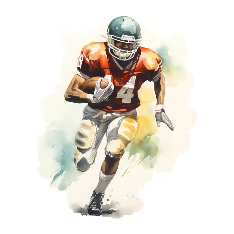 Football Player in Orange Jersey