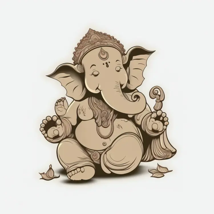 Cute Ganesha Illustration for Ganesh Chaturthi