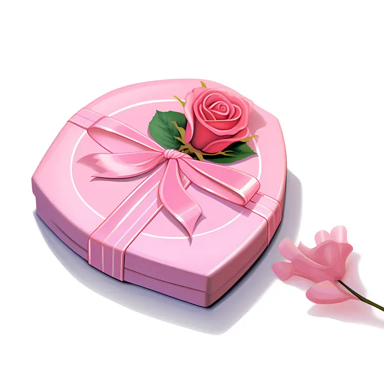 Pink Gift Box with Flower