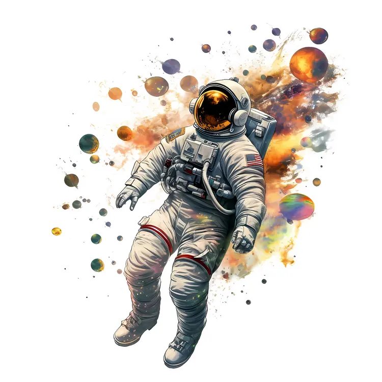 Astronaut Floating in Cosmic Space