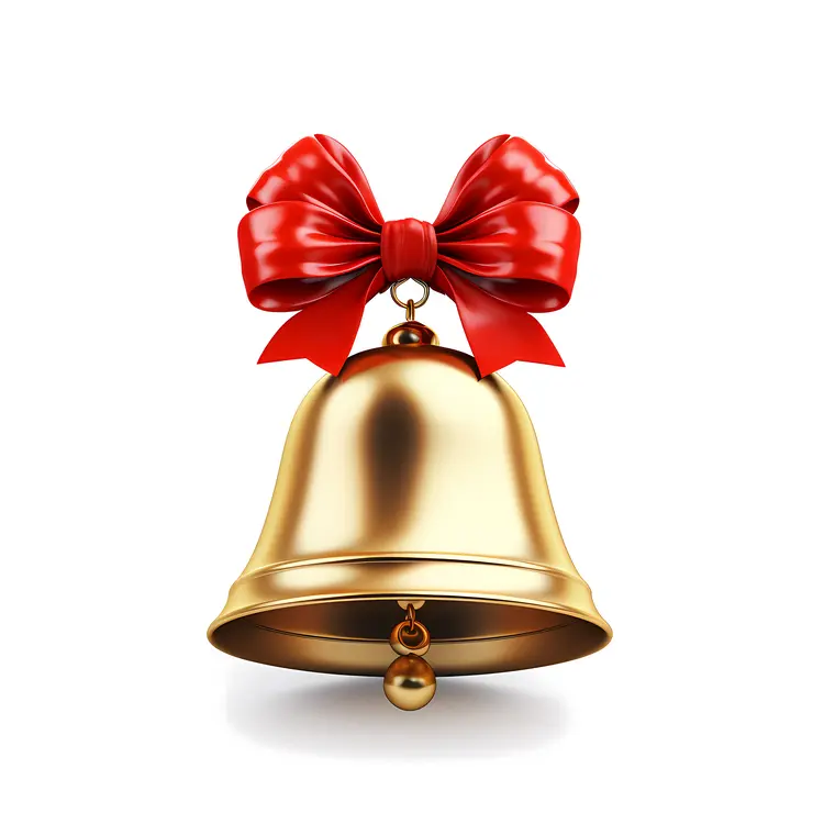 Golden Bell with Red Bow