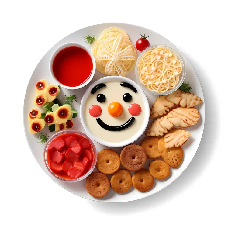 Colorful Food Platter with Snacks