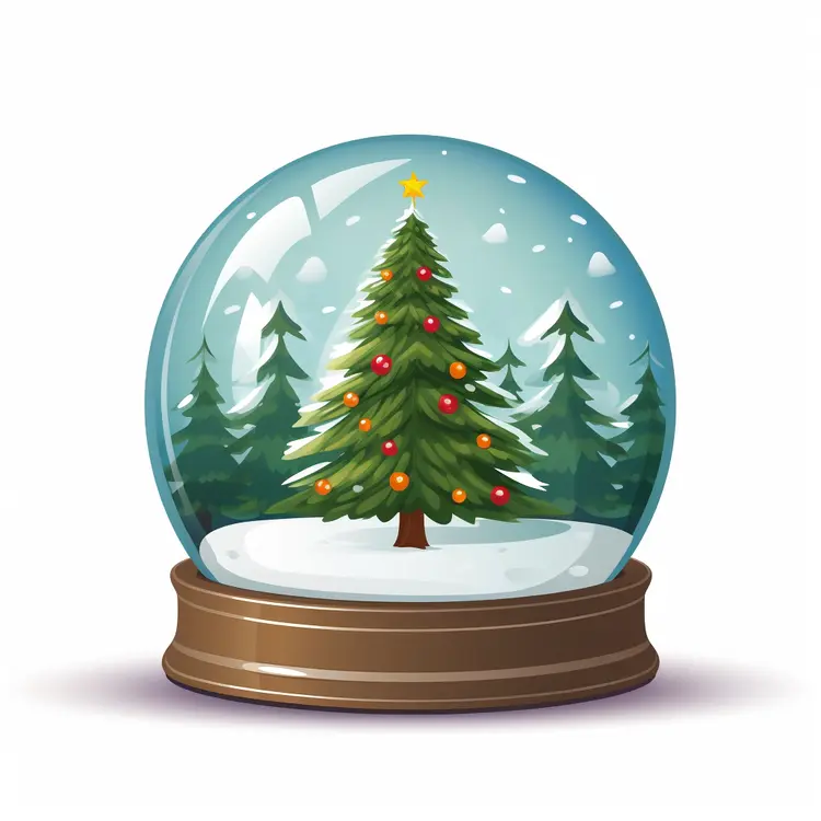 Christmas Tree in Snow Globe