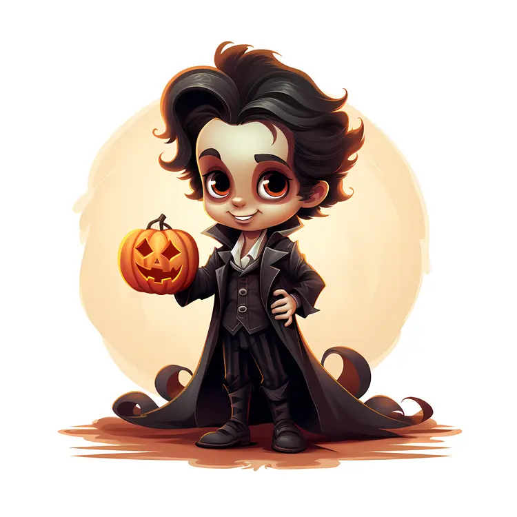 Cute Boy with Pumpkin
