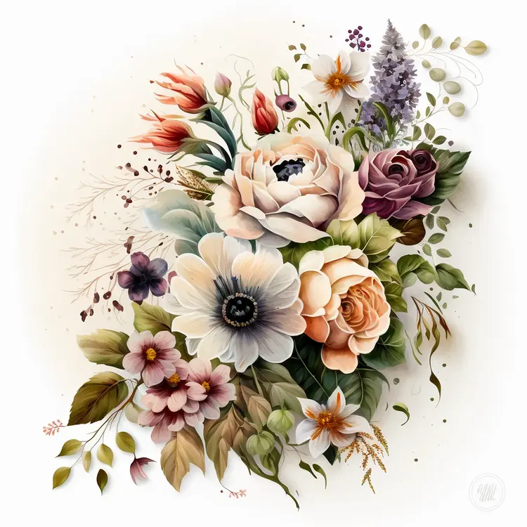 Beautiful Floral Bouquet Illustration