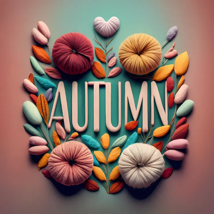 Autumn with Colorful Flowers and Leaves