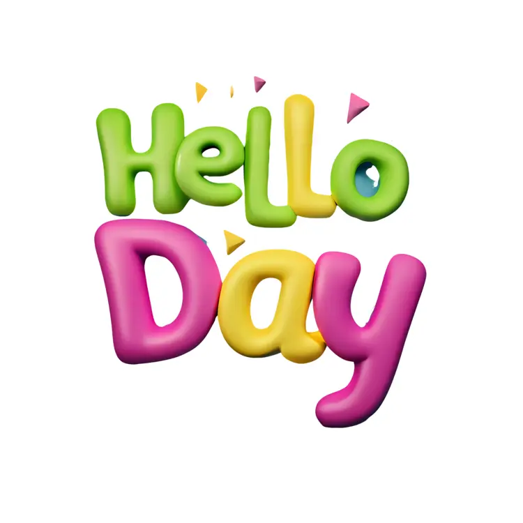 Colorful Hello Day Greeting
