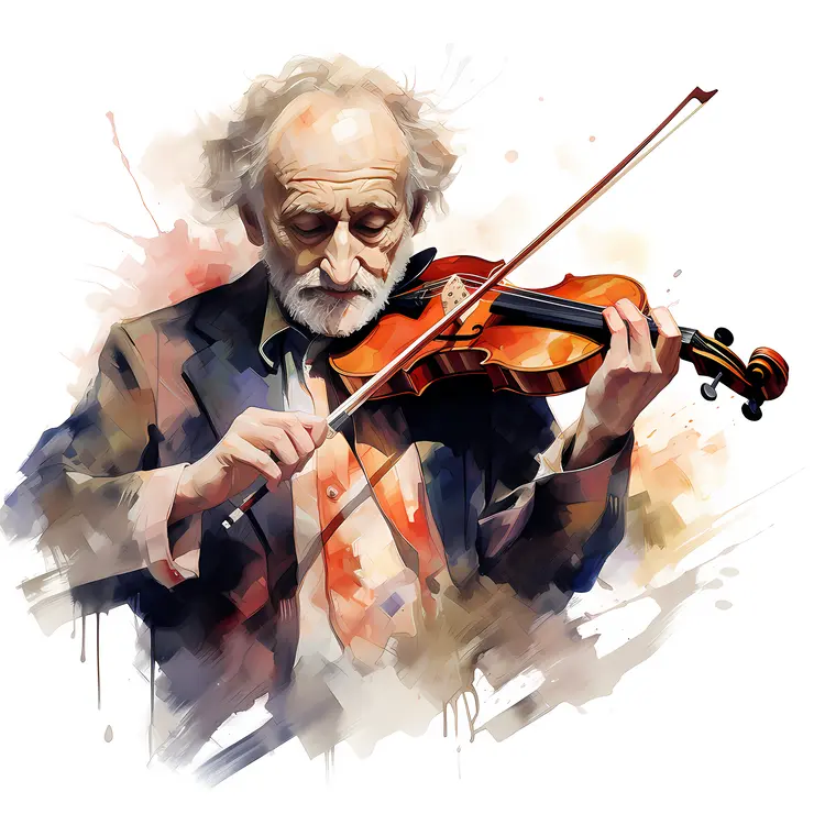 Old Man Playing Violin