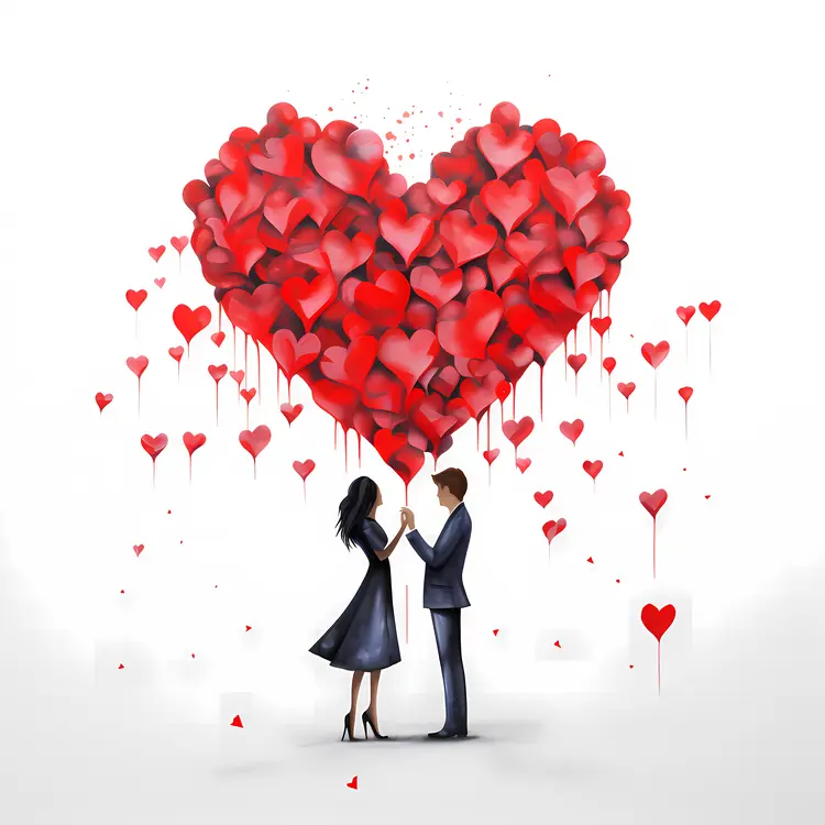 Couple with Heart Background