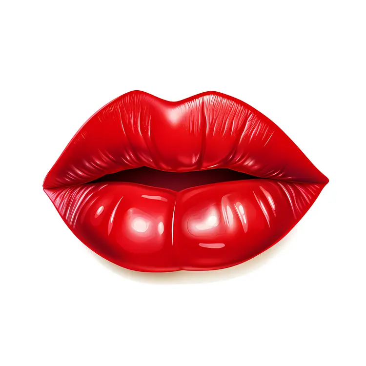 Glossy Red Lips Illustration