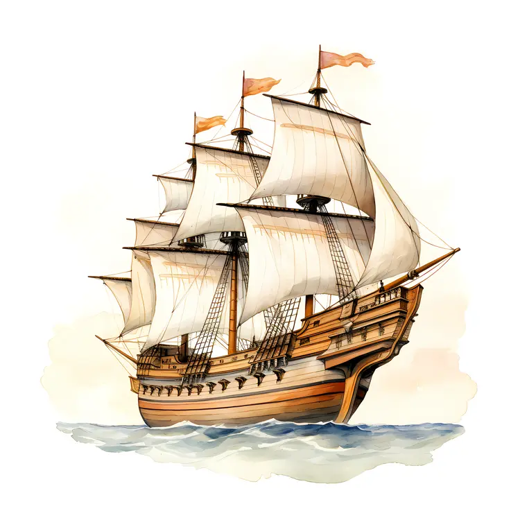 Sailing Ship in Calm Waters
