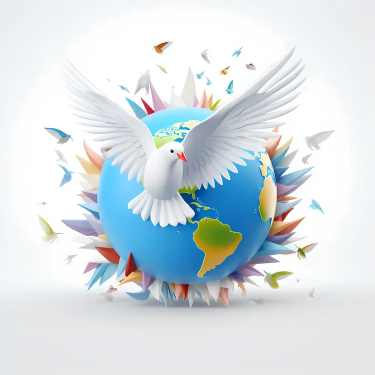 White Dove with Earth Background