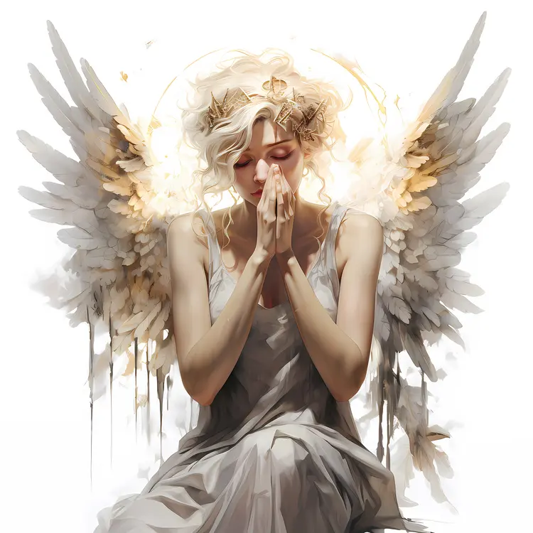Ethereal Angel with Wings and Halo