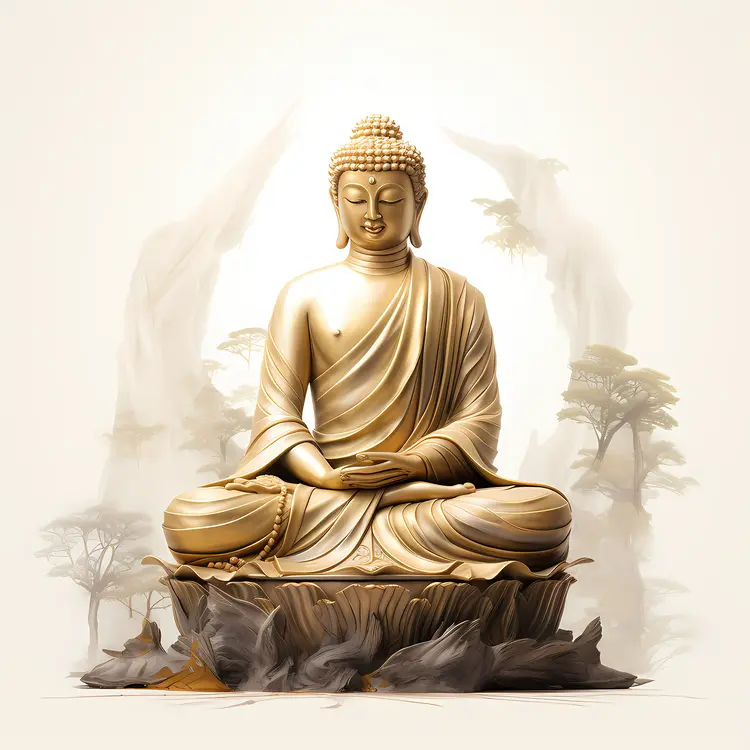 Golden Buddha in Meditation