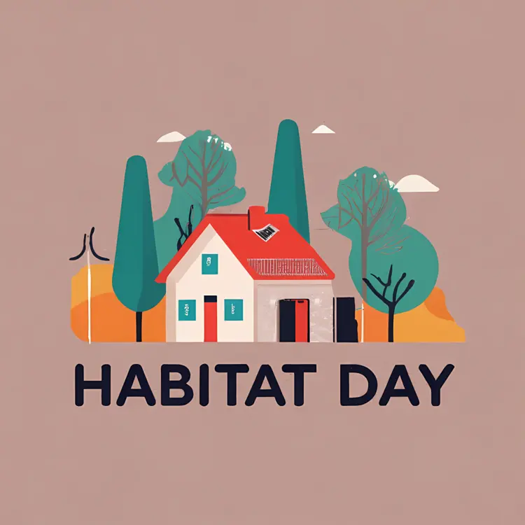 Simple house with trees