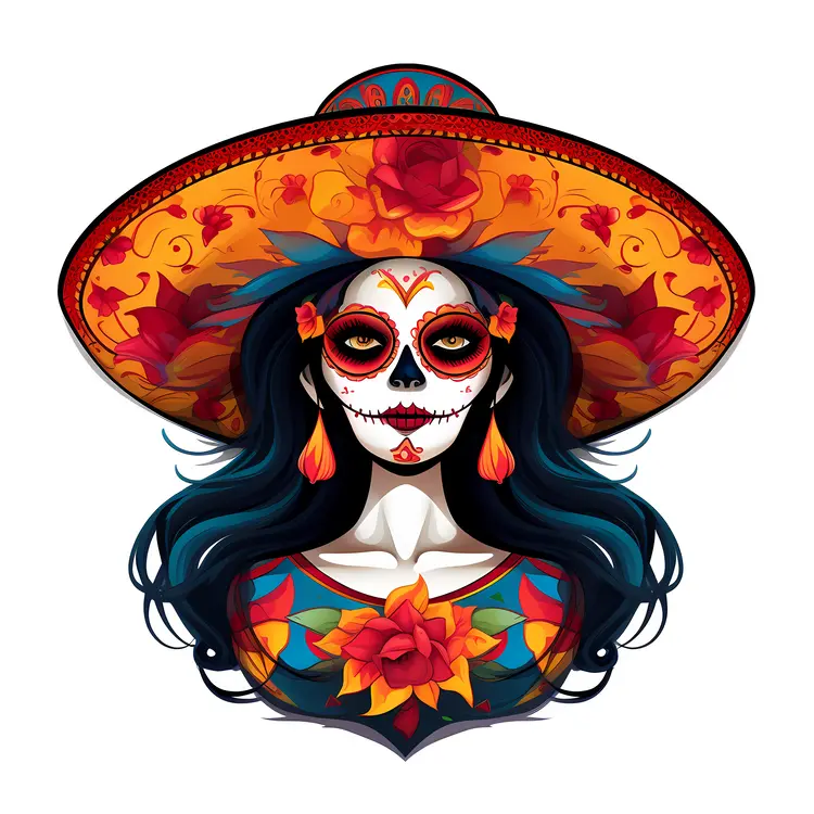 Colorful Sugar Skull for Day of the Dead Celebration