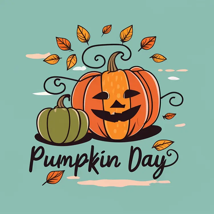 Pumpkin Day Celebration with Leaves