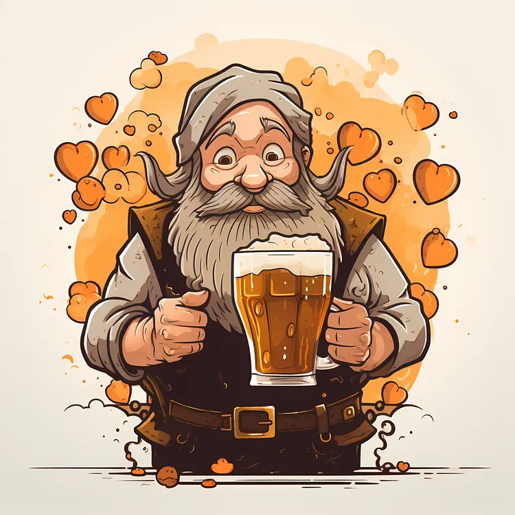 Dwarf with Beer and Hearts