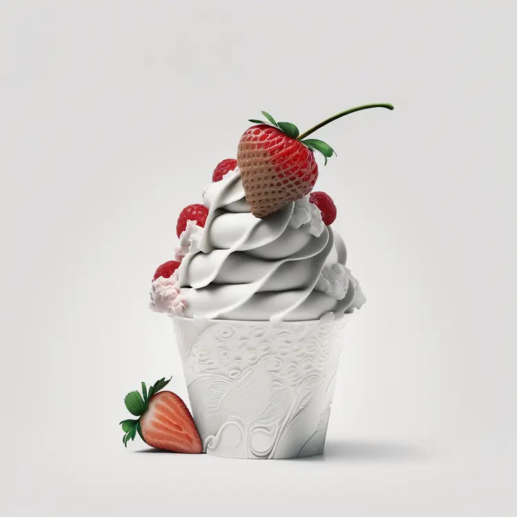 Delicious Strawberry Topped Ice Cream